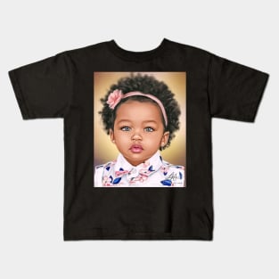 Digital Green Eyed Baby Kids T-Shirt